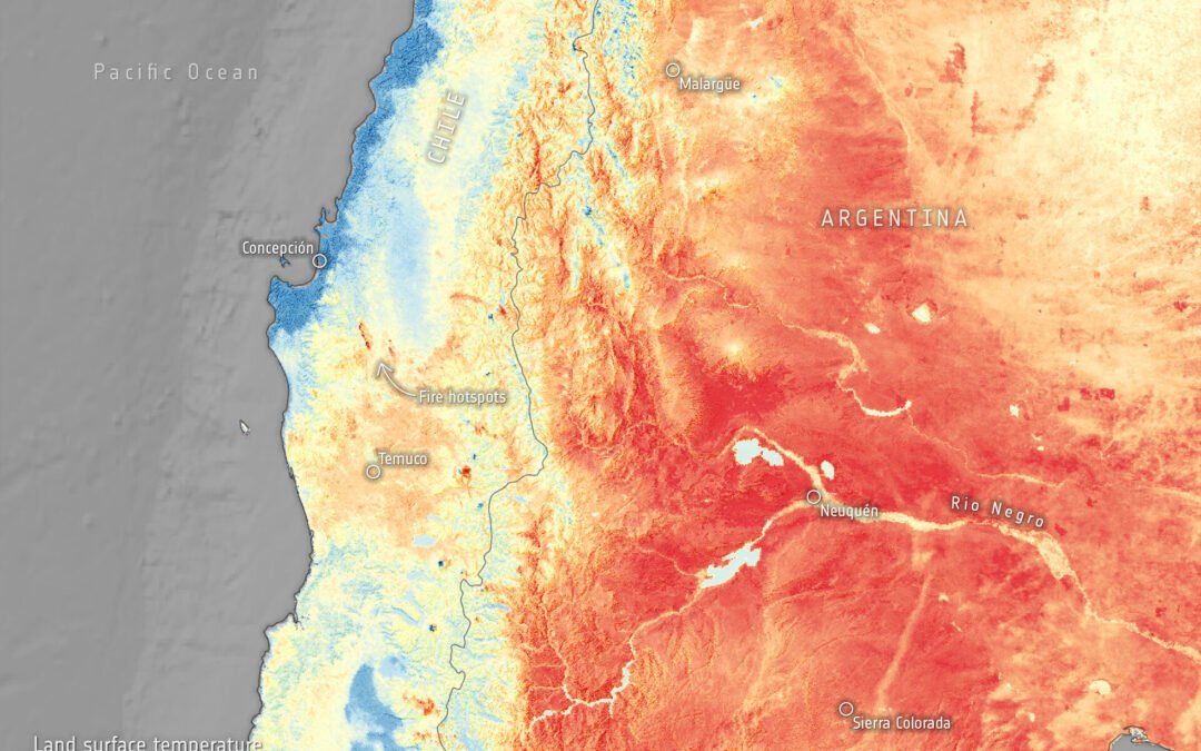 ESA – Chile battles raging wildfires