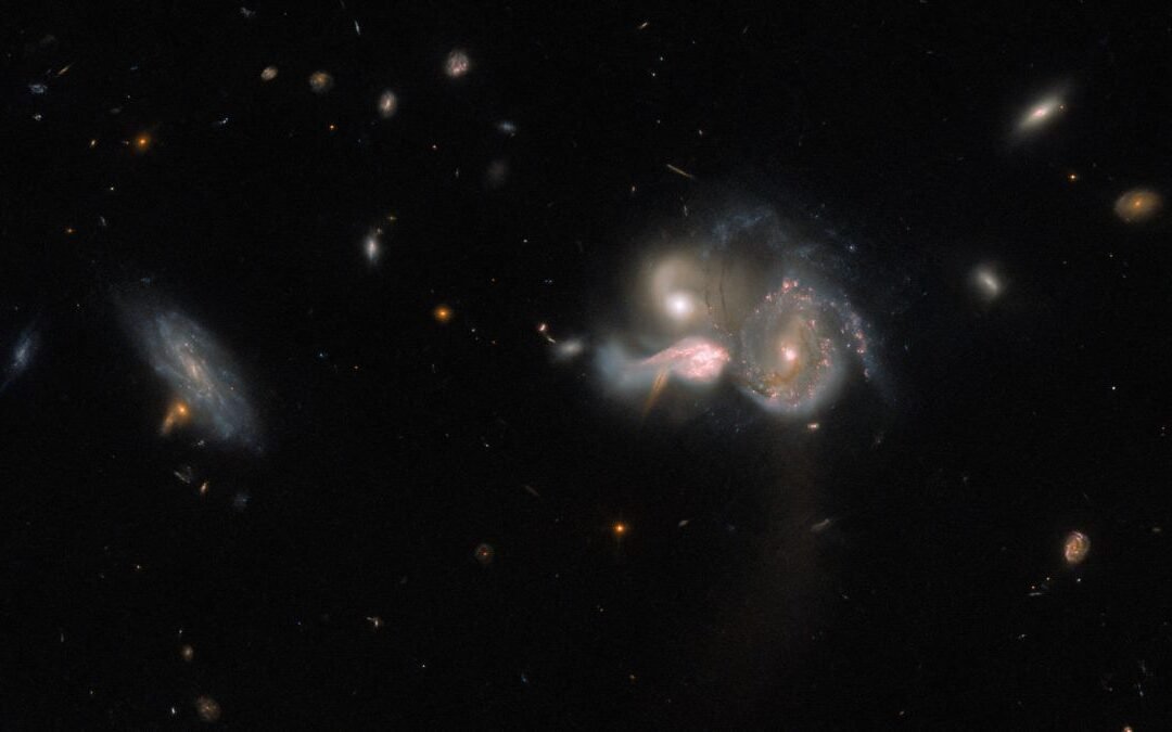 The Hubble Space Telescope spots three galaxies about to collide