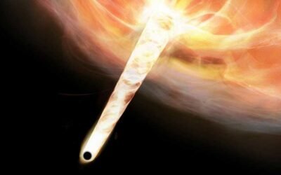 ‘Runaway’ black hole the size of 20 million suns found speeding through space with a trail of newborn stars behind it
