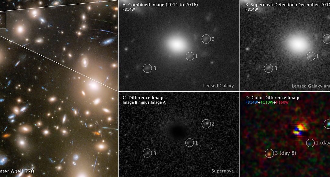 Hubble Captures Three Faces of Evolving Supernova in Early Universe