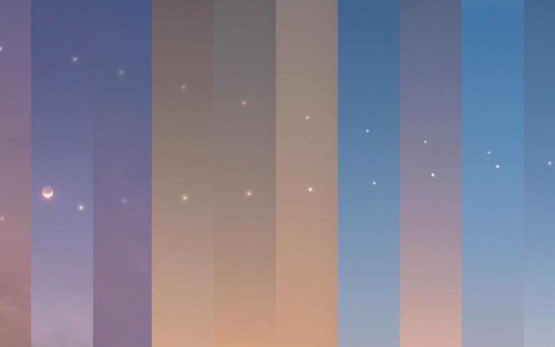 Jupiter and Venus dance across the sky in this amazing photo collage