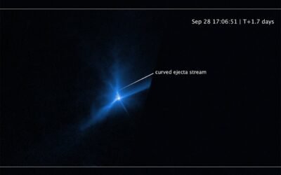 Hubble captures movie of DART asteroid impact debris