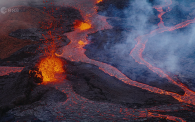 13 volcanoes seen from space