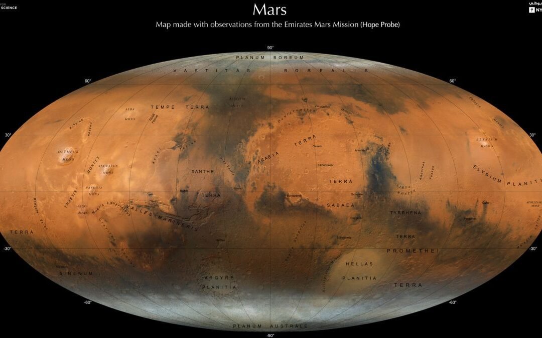 UAE Mars orbiter creates stunning new map of the Red Planet