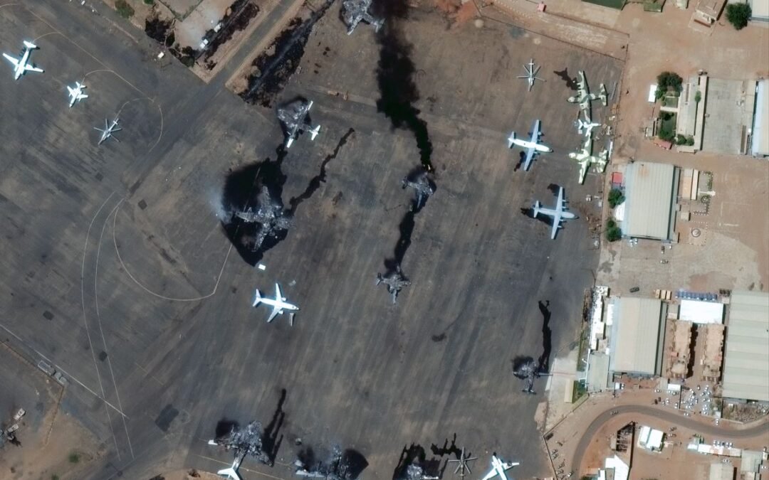 Satellite photos show damage from violent clashes in Sudan