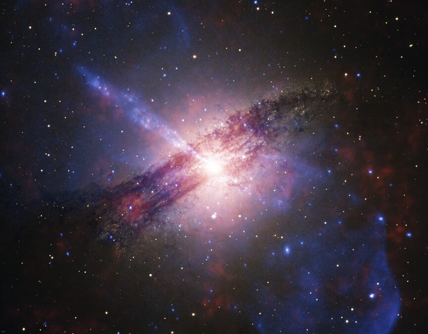 Centaurus A captured in colorful detail by trio of telescopes