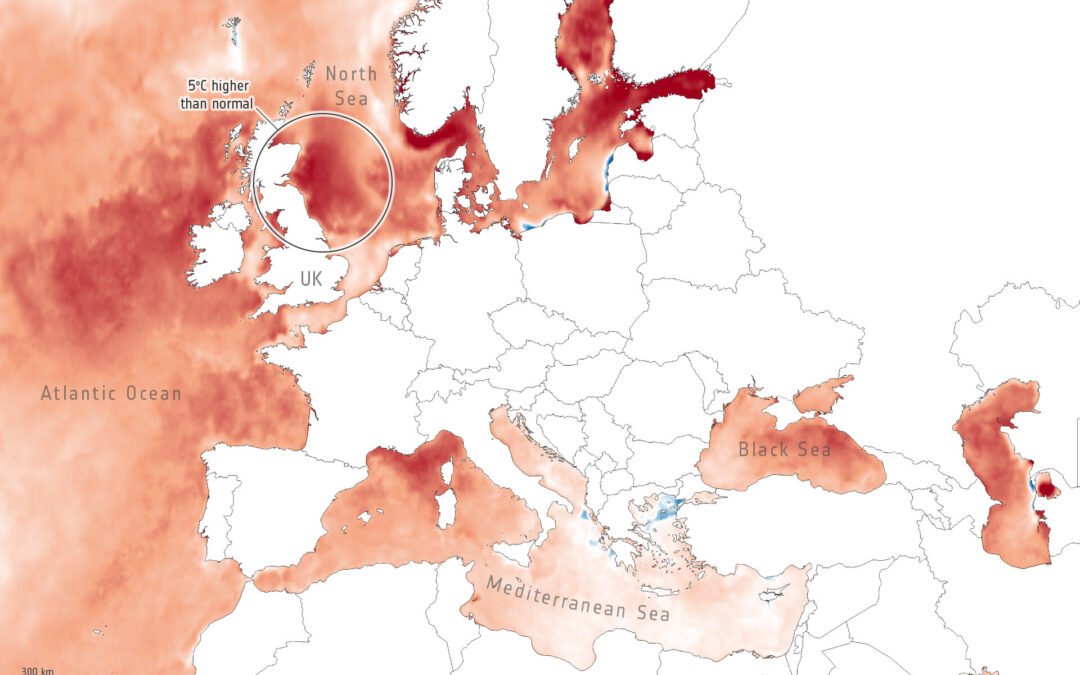 ESA – UK suffers marine heatwave