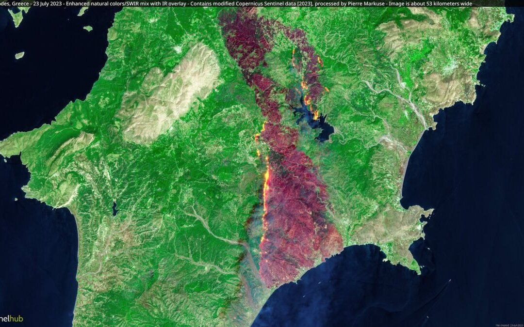 Satellites watch as wildfires rage across Greece (photos)
