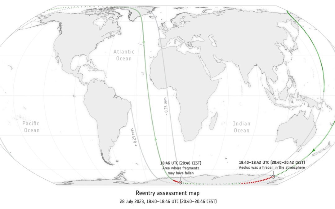 Right on track: Aeolus reentry map