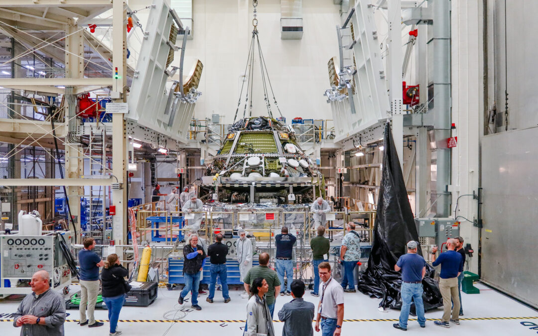 European Service Module for Artemis II connected to Orion vehicle