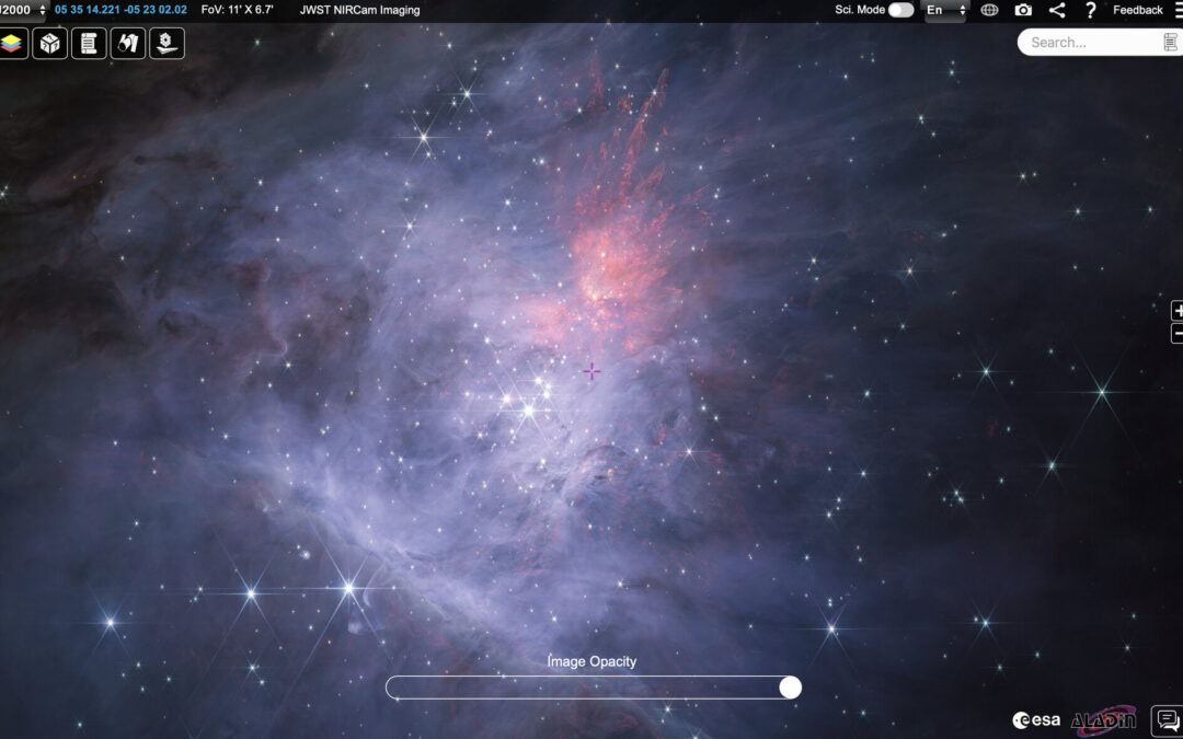 Webb’s wide-angle view of the Orion Nebula is released in ESASky