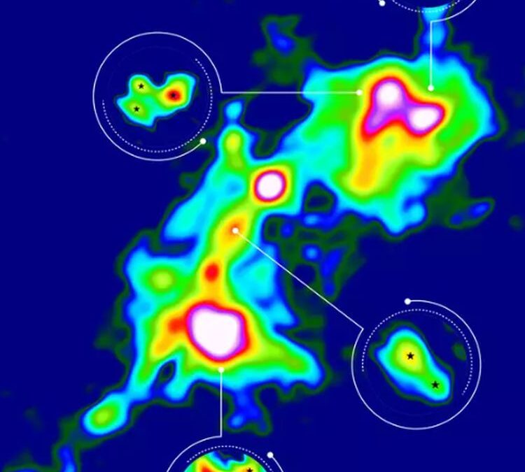 Astronomers See Massive Stars Forming Together in Multiple Star Systems