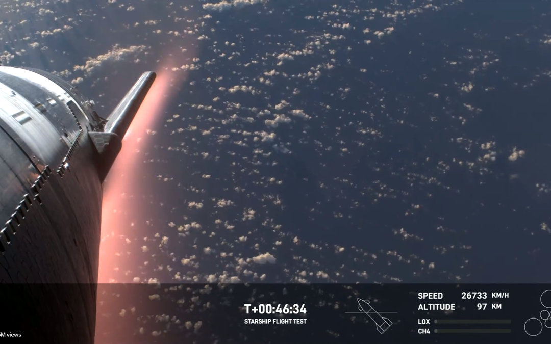 Watch SpaceX’s Starship reenter Earth’s atmosphere in this fiery video