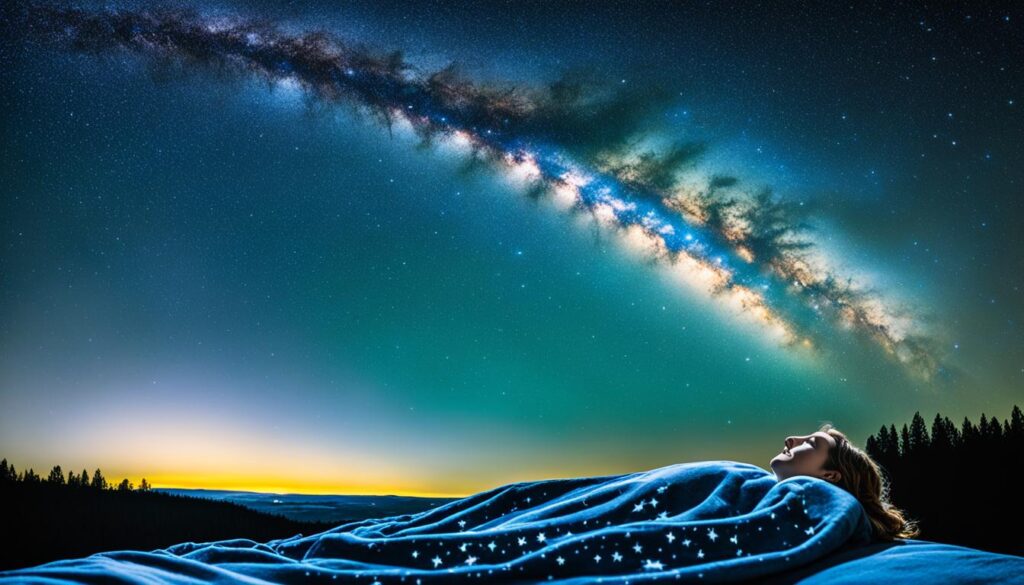 Stargazing under a star-filled sky