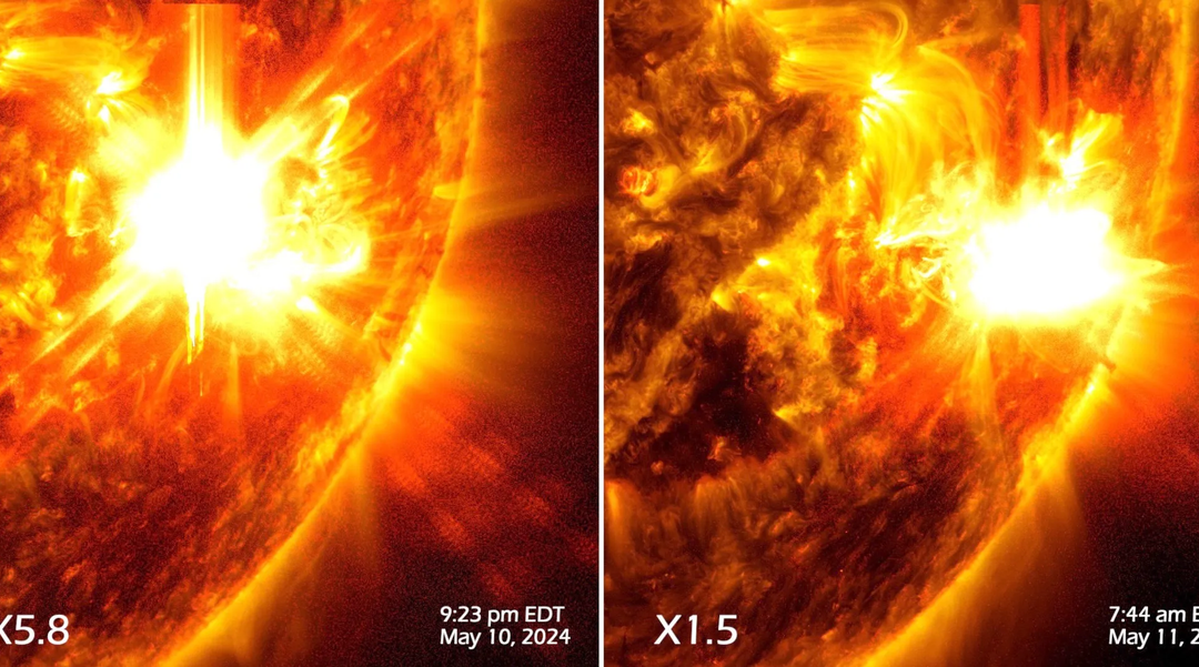 The stormy sun erupts with its biggest solar flare yet from a massive sunspot — and it’s still crackling (video)