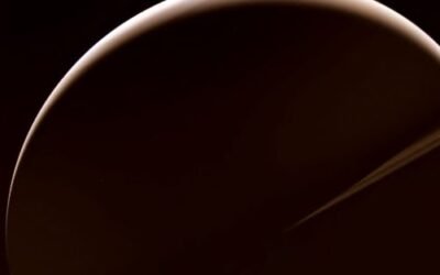 Saturn hides Titan from view